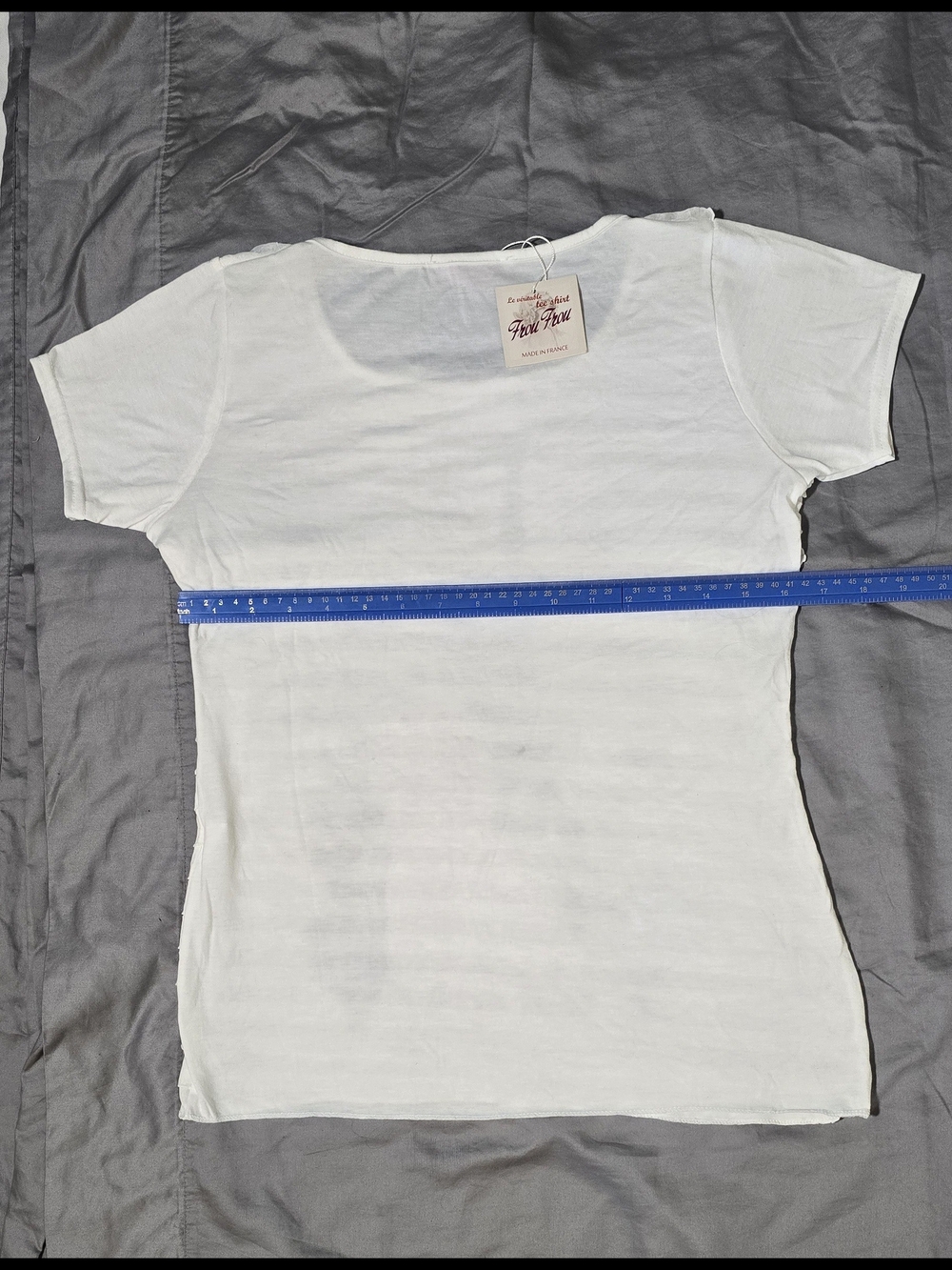White Paris Graphic Ruffle-Texture Tee - Picture 4 of 8